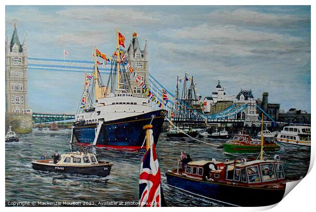 Britannia in the upper pool, For the Silver Jubilee 1977 Print by Mackenzie Moulton