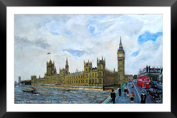 The Palace of Westminster and Westminster Bridge  Framed Mounted Print by Mackenzie Moulton