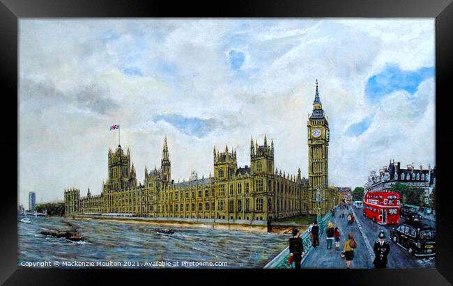 The Palace of Westminster and Westminster Bridge  Framed Print by Mackenzie Moulton