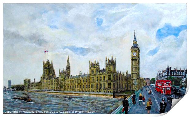 The Palace of Westminster and Westminster Bridge  Print by Mackenzie Moulton