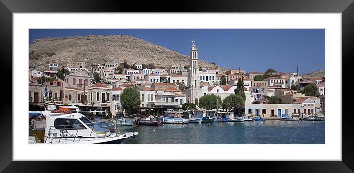 Sleepy Town and Harbour Framed Mounted Print by Tom Gomez