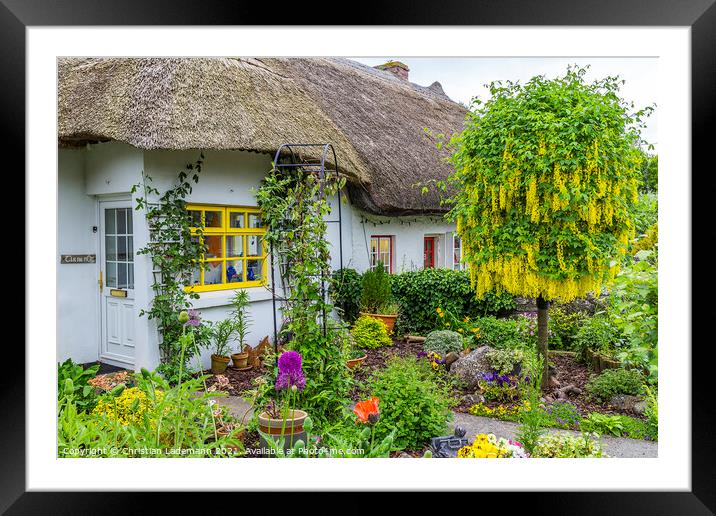 thatched cottage in Adare, Ireland Framed Mounted Print by Christian Lademann