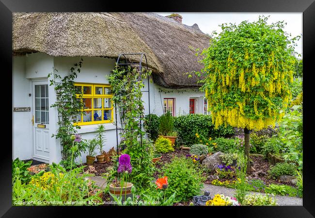 thatched cottage in Adare, Ireland Framed Print by Christian Lademann