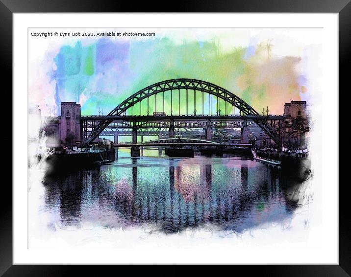 Tyne Bridges Framed Mounted Print by Lynn Bolt