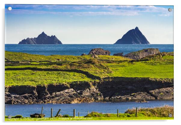 Skellig Islands, Ireland Acrylic by Christian Lademann