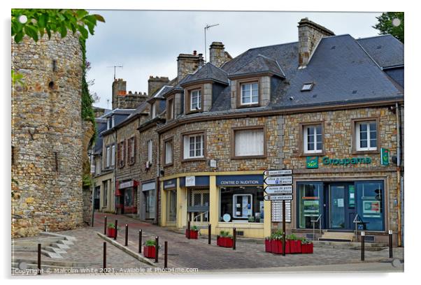 France Grande Rue Domfront 61700 France Medieval T Acrylic by Malcolm White
