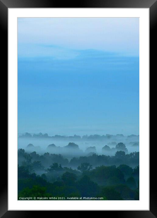 Misty  Fogy Trees Sky Morning Domfront 61700 Franc Framed Mounted Print by Malcolm White