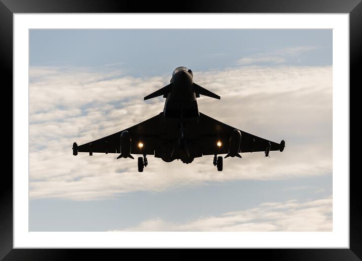RAF Typhoon silhouette Framed Mounted Print by Jason Wells