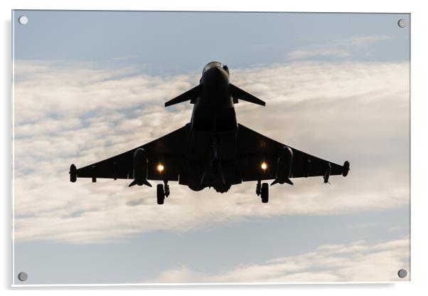 RAF Typhoon silhouette Acrylic by Jason Wells