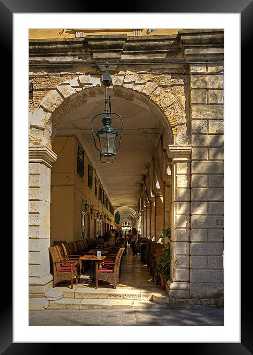 Under the Colonnade Framed Mounted Print by Tom Gomez