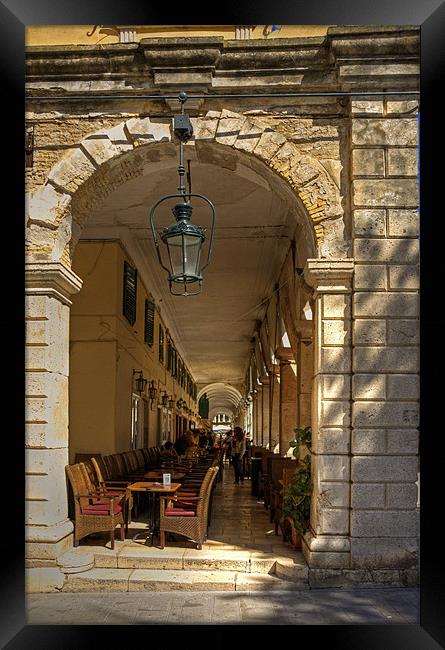 Under the Colonnade Framed Print by Tom Gomez