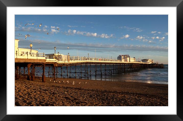 Worthing Pier Beach Framed Mounted Print by Clive Eariss