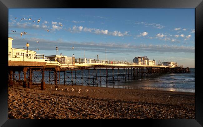 Worthing Pier Beach Framed Print by Clive Eariss