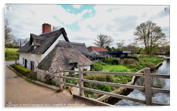 Bridge Cottage Acrylic by Marie Castagnoli