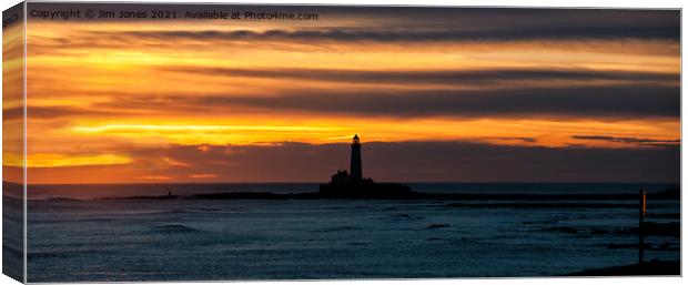 December Sunrise over St Mary's Island - Panorama Canvas Print by Jim Jones