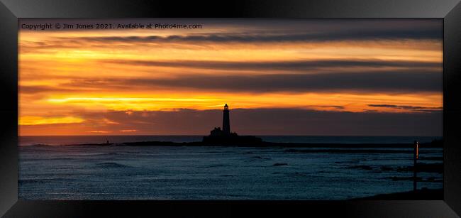December Sunrise over St Mary's Island - Panorama Framed Print by Jim Jones