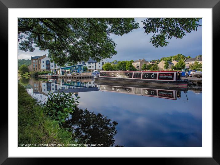 Leeds - Liverpool canal reflections Framed Mounted Print by Richard Perks