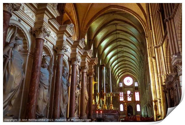 Saint-Remi Basilica in Reims France Print by Ann Biddlecombe