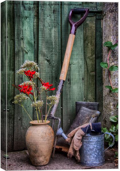 ready for the garden  Canvas Print by kathy white