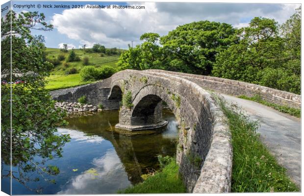 Crook of Lune Bridge over the River Lune Cumbria Canvas Print by Nick Jenkins