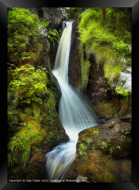 Pistyll Rhaeadr waterfall near Oswestry Framed Print by Alan Taylor