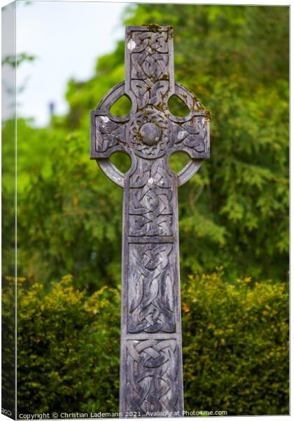 celtic cross in Kilkenny Canvas Print by Christian Lademann