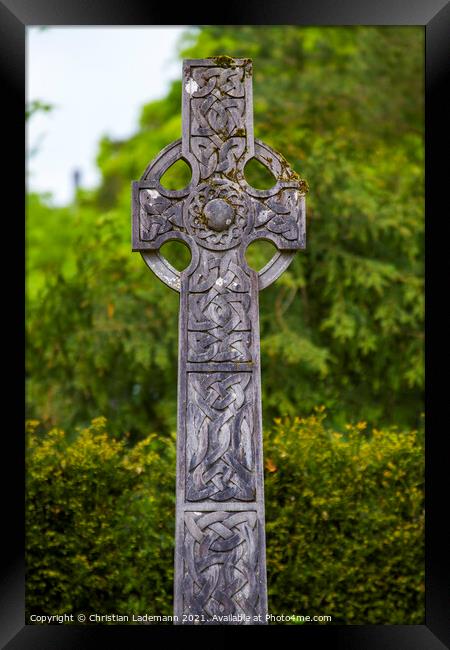 celtic cross in Kilkenny Framed Print by Christian Lademann