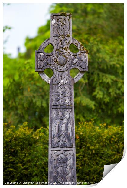 celtic cross in Kilkenny Print by Christian Lademann