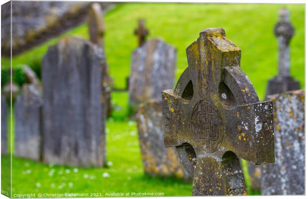 old cemetery, Kilkenny, Ireland Canvas Print by Christian Lademann