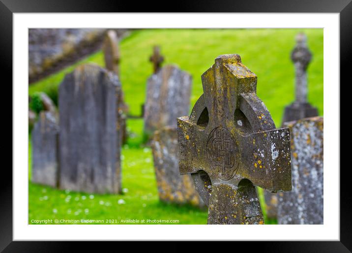 old cemetery, Kilkenny, Ireland Framed Mounted Print by Christian Lademann