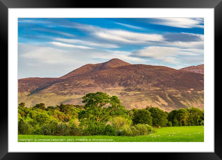 Purple Mountain, Kerry, Ireland Framed Mounted Print by Christian Lademann