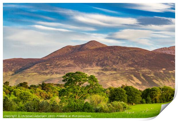 Purple Mountain, Kerry, Ireland Print by Christian Lademann