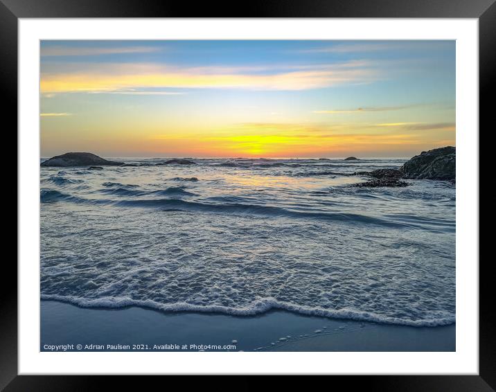 Sunset over Noordhoek Beach  Framed Mounted Print by Adrian Paulsen