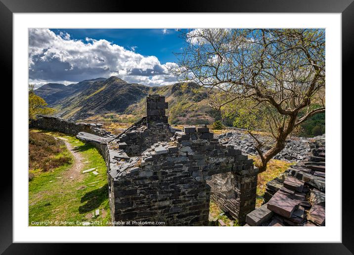 Snowdon Quarry Llanberis Wales Framed Mounted Print by Adrian Evans