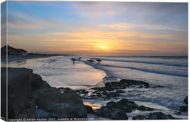 Sunrise at Surfers Corner in Cape Town  Canvas Print by Adrian Paulsen