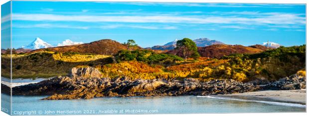 Scottish highlands panorama. Canvas Print by John Henderson