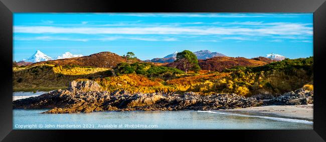 Scottish highlands panorama. Framed Print by John Henderson