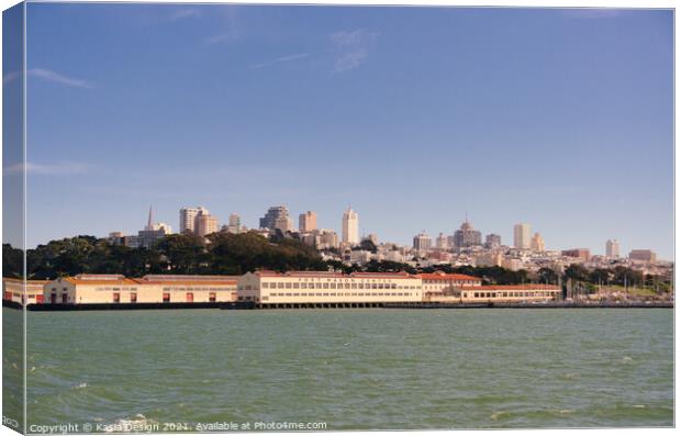 Fort Mason Center and San Francisco from the Bay Canvas Print by Kasia Design