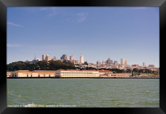 Fort Mason Center and San Francisco from the Bay Framed Print by Kasia Design