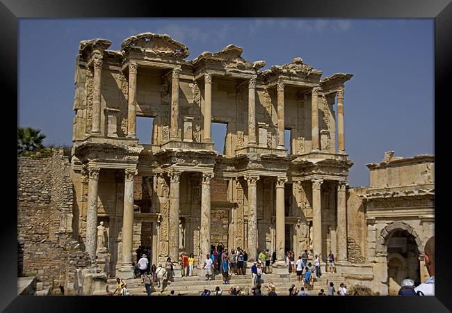Library of Celsus Framed Print by Tom Gomez