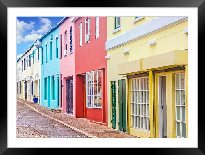 Colorful Shops in Bermuda Framed Mounted Print by Darryl Brooks