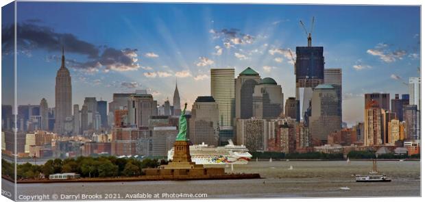 Cruise Ship Leaving New York Harbor Canvas Print by Darryl Brooks