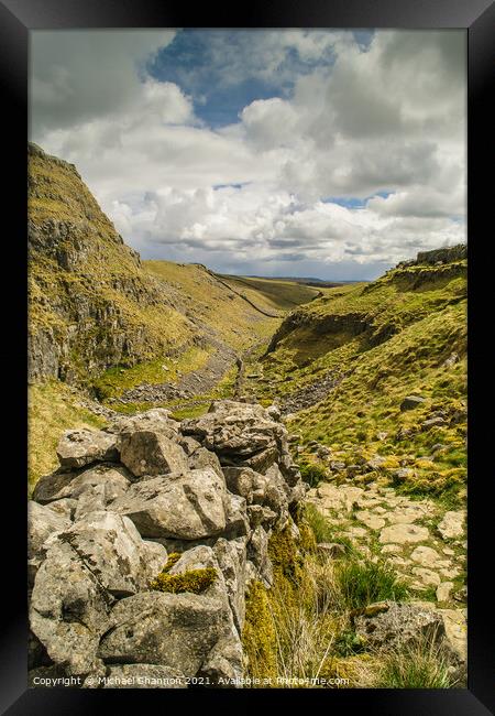 Watlowes Valley near Malham Cove, Yorkshire Dales Framed Print by Michael Shannon