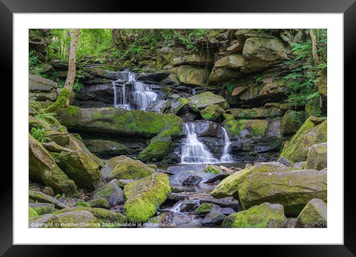 Earby Waterfalls Framed Mounted Print by Heather Sheldrick