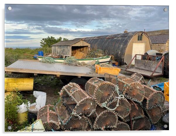 Boulmer Lobster Pots Acrylic by David Thompson