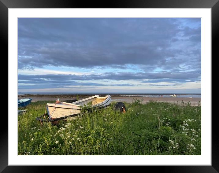 Boulmer Fishing Boat Northumberland Framed Mounted Print by David Thompson