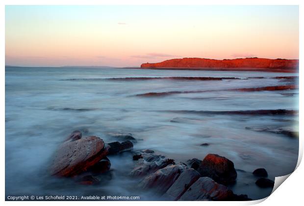 North Coast Somerset Print by Les Schofield