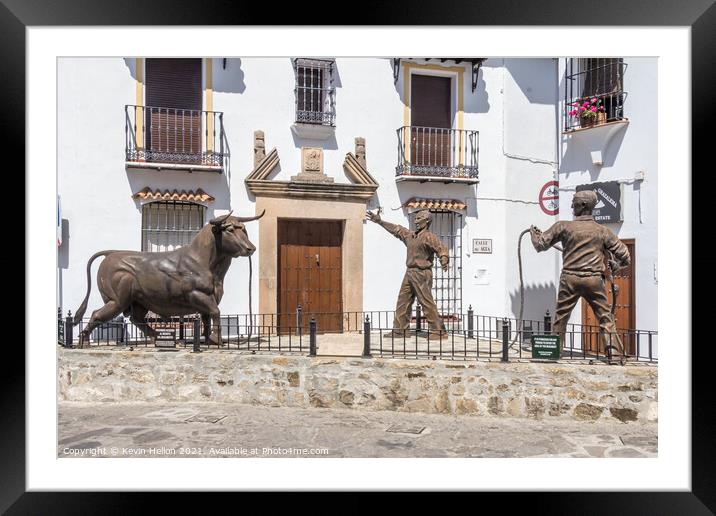 Bullfighting statue  Framed Mounted Print by Kevin Hellon