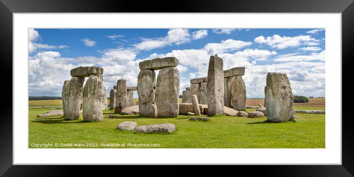 Stonehenge Panorama Framed Mounted Print by David Hare