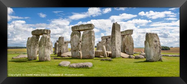 Stonehenge Panorama Framed Print by David Hare
